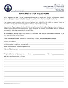 Public Presentation Request Form