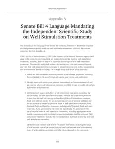 Volume II, Appendix A  Appendix A Senate Bill 4 Language Mandating the Independent Scientific Study