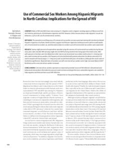 Use of Commercial Sex Workers Among Hispanic Migrants In North Carolina: Implications for the Spread of HIV By Emilio A. Parrado, Chenoa A. Flippen and Chris McQuiston