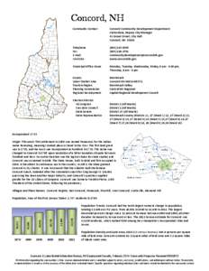 Concord, Concord, NH Community Contact Concord Community Development Department Carlos Baia, Deputy City Manager
