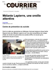 Courrier Chicoutimi - SPS 2014 Mélanie
