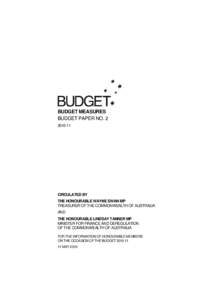 Budget Paper No. 2: Budget Measures - Preliminaries