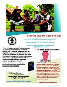 Educational psychology / Abuse / Alcoholism / Health / Medicine / Alcohol / Substance abuse / Adolescence / Drug addiction