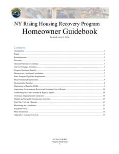 NY Rising Housing Recovery Program  Homeowner Guidebook Revised  June  9,  2014      Contents  