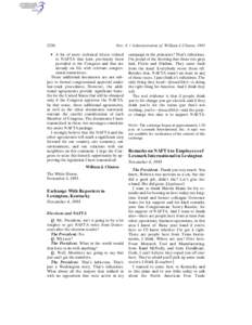 2256  Nov. 4 / Administration of William J. Clinton, 1993 • A list of more technical letters related to NAFTA that have previously been