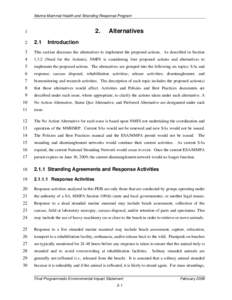 Chapter 2: Final Programmatic Environmental Impact Statement for Marine Mammal Health and Stranding Response Program (2009)