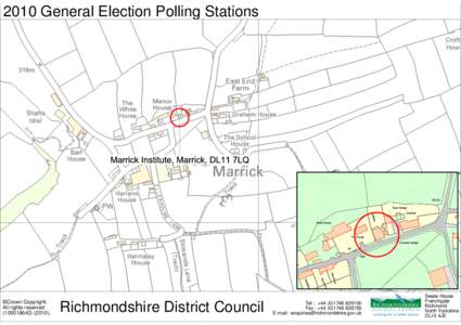 2010 General Election Polling Stations  315.8m 318.2m  Marrick Institute, Marrick, DL11 7LQ