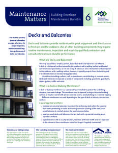 This bulletin provides  Building Envelope Maintenance Bulletin  6