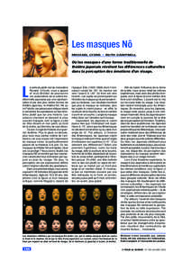 ART & SCIENCE (MASQUES NOH:05 Page 104 lma Redacteurs:lma(Loic Mangin):Art & Science:MASQUES NO:  Les masques Nô MICHAEL LYONS • RUTH CAMPBELL  Où les masques d’une forme traditionnelle de