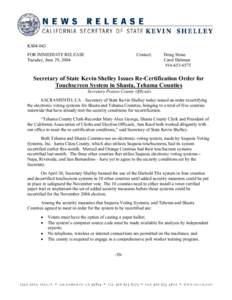 KS04:043 FOR IMMEDIATE RELEASE Tuesday, June 29, 2004 Contact: