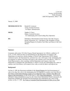 Zeroing / Dumping / Countervailing duties / World Trade Organization / Stainless steel / Uruguay Round Agreements Act / Dispute Settlement Body / Agreement on Trade-Related Aspects of Intellectual Property Rights / Appellate Body / International trade / Business / International relations