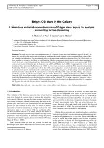 Astronomy & Astrophysics manuscript no. paper (DOI: will be inserted by hand later) August 25, 2003  Bright OB stars in the Galaxy