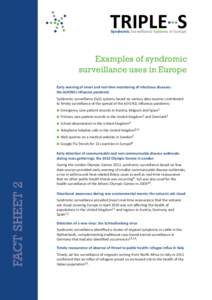 Epidemiology / Pandemics / Clinical surveillance / Influenza A virus subtype H1N1 / Flu pandemic / Influenza pandemic / Eurosurveillance / Influenza / BioSense / Health / Medicine / Public health
