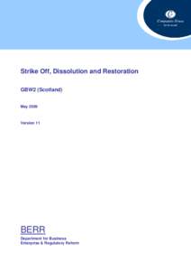 Strike-off, Dissolution and Restoration (Scotland) - GBW2(s)