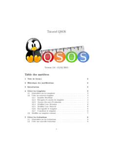 Tutoriel QSOS  Version Table des matières 1 Note de licence