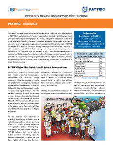PARTNERING TO MAKE BUDGETS WORK FOR THE PEOPLE  PATTIRO - Indonesia