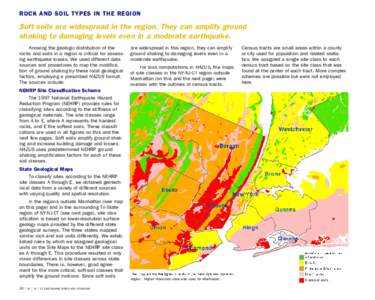 ROCK AND SOIL TYPES IN THE REGION  Soft soils are widespread in the region. They can amplify ground shaking to damaging levels even in a moderate earthquake. Knowing the geologic distribution of the rocks and soils in a 