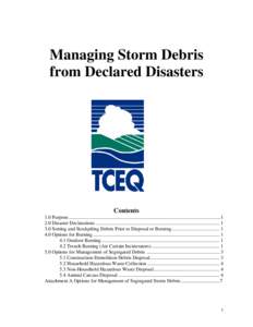 Managing Storm Debris from Declared Disasters