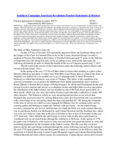 Southern Campaign American Revolution Pension Statements & Rosters Pension application of George Loveless S4575 Transcribed by Will Graves f27VA[removed]