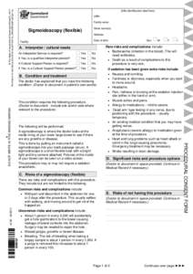 Sigmoidoscopy (flexible) Procedural Consent and Patient Information Sheet | Informed Consent