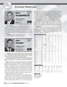 Player Profiles Ben ANDERSON Defensive Tackle 6-2, 255 • Fr.