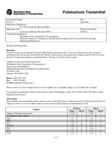 Publications Transmittal Transmittal Number Date P[removed]April 2002 Publication Distribution