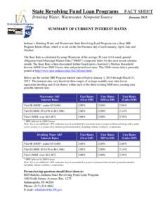 State Revolving Fund Loan Programs  FACT SHEET Drinking Water, Wastewater, Nonpoint Source