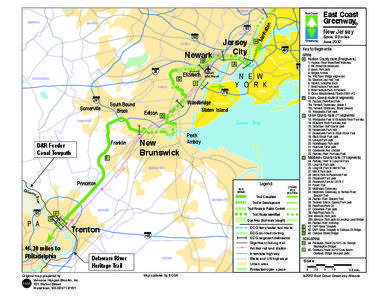 Greenway / Delaware and Raritan Canal / Essex County /  New Jersey / Hudson River Waterfront Walkway / Weequahic Park / Newark /  New Jersey / Gateway Region / Raritan River Greenway / New Jersey / Transportation in the United States / East Coast Greenway