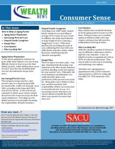 JuneConsumer Sense Information from SACU and CFS* to help keep your financial life in balance