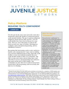 Over the past decade, many states across the country have dramatically reduced the number of youth incarcerated in youth and adult facilities. The rate of youth in confinement dropped 41 percent between 2001 and[removed]O