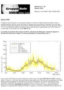 Gruppo Sole - Ricerche Solari Italia : Rapporti Attivitá Solare Agosto 2005