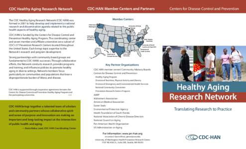 CDC Healthy Aging Research Network The CDC Healthy Aging Research Network (CDC-HAN) was formed in 2001 to help develop and implement a national research and dissemination agenda related to the public health aspects of he