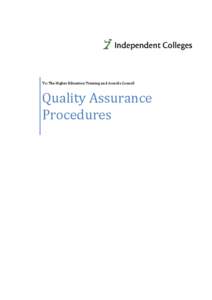 To: The Higher Education Training and Awards Council  Quality Assurance Procedures  TABLE OF CONTENTS