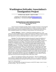 Washington Defender Association’s Immigration Project ___________________________________________________ 810 Third Avenue, Suite 200  Seattle, WA 98104