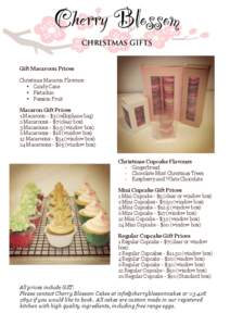 Cherry Blossom CHRISTMAS GIFTS Gift Macaroon Prices Christmas Macaron Flavours • Candy Cane