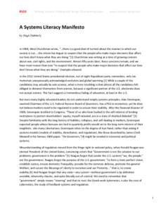 RSD3  Relating Systems Thinking and Design 2014 working paper. www.systemic-design.net