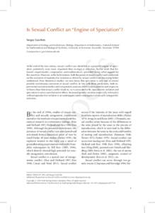 Is Sexual Conflict an “Engine of Speciation”? Sergey Gavrilets Department of Ecology and Evolutionary Biology, Department of Mathematics, National Institute for Mathematical and Biological Synthesis, University of Te