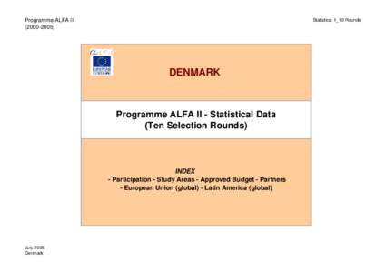 Programme ALFA II[removed]Statistics 1_10 Rounds  DENMARK