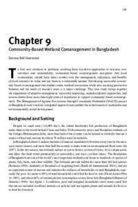 189  Chapter 9 Community-Based Wetland Comanagement in Bangladesh Devona Bell Sherwood