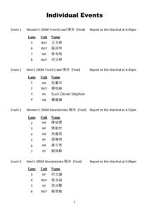 Individual Events Event 1 Event 1  Event 2