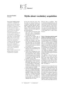 Finestra I  Myths about vocabulary acquisition Jan-Arjen Mondria Groningen