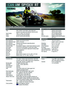 TOURING  standard specifications Engine  SAFETY & SECURITY