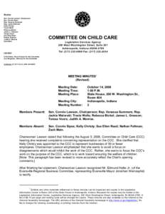 Members Sen. Connie Lawson, Chairperson Sen. Connie Sipes Rep. Vanessa Summers Rep. Jackie Walorski Kelly Christy