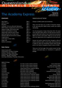 The Academy Express CONTENTS QMEA Newsletter September 2011 Email:[removed]