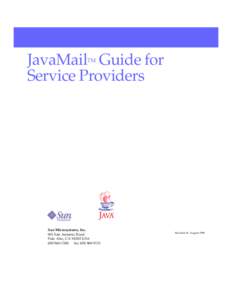 1  JavaMail Guide for Service Providers TM