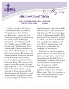 May[removed]Mission Grant Story BIBLE STORY BOOKS IN SIGN LANGUAGE AND WRITTEN TEXT