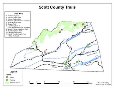 Scott County Trails Trail Key 1. Scott County Park 2. Duffield Comm Park 3. Hiltons Outdoor Park