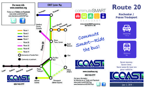 Route 20  COAST System Map For more info www.coastbus.org