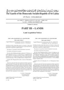 Matale District / Land Acquisition Act / Law / Sri Lanka / Asia / Divisional Secretariats of Sri Lanka / Districts of Sri Lanka / Property law