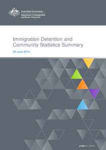 Immigration Detention and Community Statistics Summary 30 June 2014 About this report This report provides an overview of the number of people in immigration detention and Offshore Processing Centres as